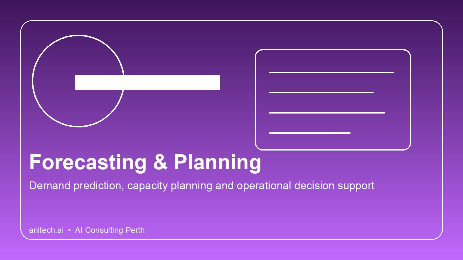Forecasting and planning with AI for Perth organisations